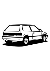 Fototapeta premium Contemporary Car Silhouette Vector Art – CS005