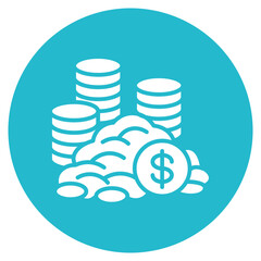 Coin Hoard icon vector image. Can be used for Archeology. © SAMDesigning