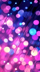 Vibrant pink blue gradient background with sparkling bokeh lights illuminating festive abstract pattern.