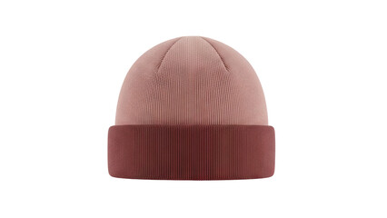 Two tone beanie hat on transparent background
