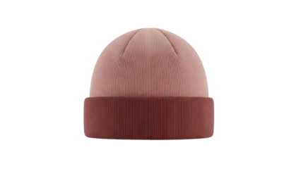 Two tone beanie hat on transparent background