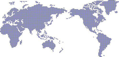 Fototapeta premium Simple world map on a white background showing all continents and oceans