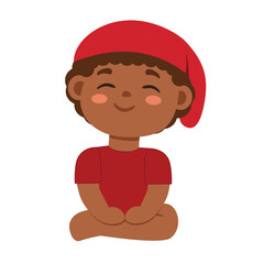 Cute Sitting Saci Brazilian Folklore Vector Illustration