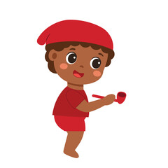 Cute Saci with Pipe Brazilian Folklore Vector Illustration