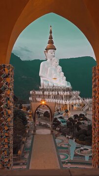 Wat phra that pha son kaew temple sits atop a mountain in thailand