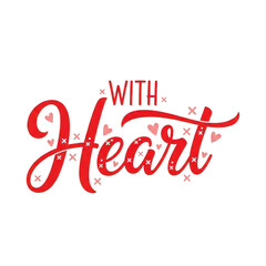 With heart valentine's day greeting isolated on transparent background