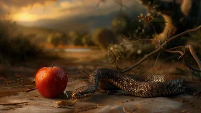 Forbidden act: Adam yield, Eve partake, snake lure, tree allure, sin unfold, Eden farewell, guilt rise, paradise loss, divine verdict, sacred tale, moral fall, scriptural warning