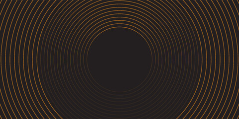 Print3D brown lines techno abstract background overlap layer on dark space with circles shapes effect decoration. Modern graphic design element stripes style concept for web banner, card, or brochure 
