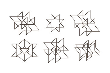 Polygonal figure. Minimalist geometrical figure, abstract modern forms. Simple geometric element with polygonal star.