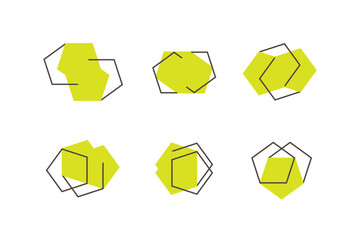 Polygonal figure. Brutalism shapes, minimalist geometrical figure, abstract modern forms. Simple geometric element with polygon.