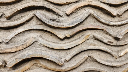 Korean roof tiles, Korean roof tile pattern wall, concrete art wall, Korean modern art wall, concrete, concrete wall, simple background