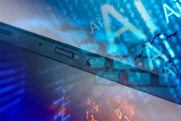 Close-up notebook camera and display.