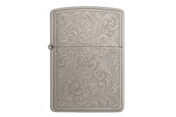 Vintage engraved silver lighter with floral filigree design