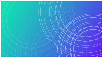 青グラデーションと同心円のテクノロジービジネス背景