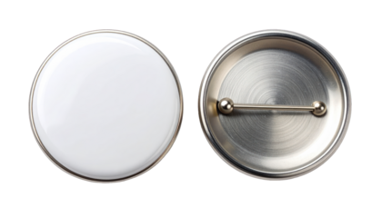 Two-part badge blank front & safety pin backing with shiny metallic finish