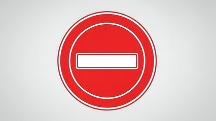 Red No Entry Sign on Light Background