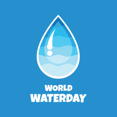 Modern illustration featuring a large water droplet promoting global awareness about protecting freshwater resources.