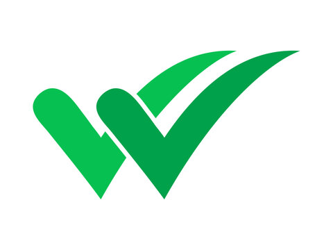 Double checking icon. Green double tick, check mark. Flat done sticker icon. Accept button. Good for web and software interfaces.