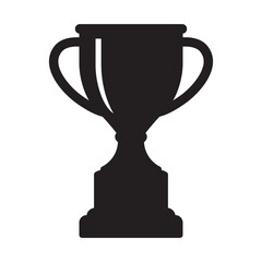 Award Trophy Silhouette Icon in Solid Black Style