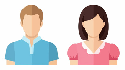Man and Woman Profile Icons Representing People.