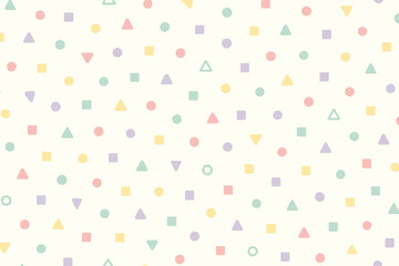 Obraz premium Colorful geometric shapes arranged in a playful pattern on a light background suitable for creative projects and designs