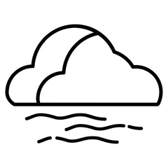 Foggy cloud vector icon. Weather icon line style. perfect use for logo, presentation, website, and more. modern icon design outline style 