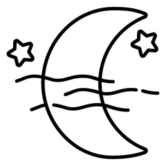 Foggy night vector icon. Weather icon line style. perfect use for logo, presentation, website, and more. modern icon design outline style 