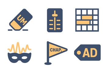 Icons showing various symbols related to events and activities in a simple design style used for games or apps