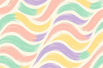 Colorful wavy pattern with brush strokes on light background suitable for various creative projects or designs