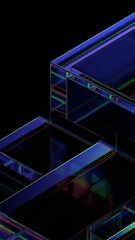 Abstract colorful background design, vertical orientation, 3d render