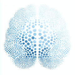 Cerebro humano hecho con puntos azules