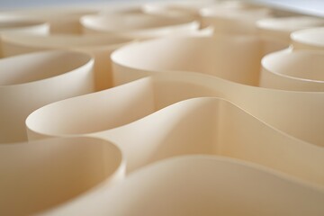 Fototapeta premium Wavy beige paper sculptures in modern artistic arrangement