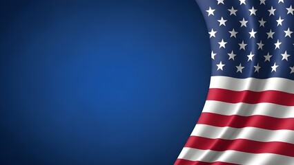 Fototapeta premium American flag waving in the wind.