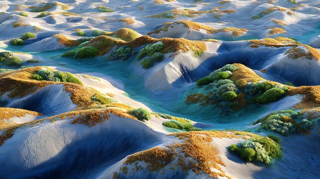 Tropical fish swim through crystal clear water flowing over mossy forest rocks in a lush green mountain stream landscape - Powered by Adobe