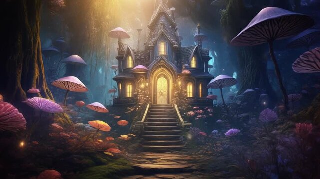 Enchanting Mushroom Forest Castle Entrance.