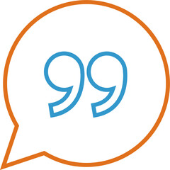 Modern speech bubble with quotation marks symbolizing communication and dialogue