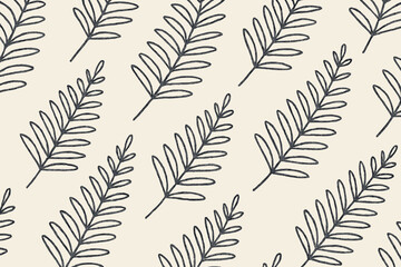 Naklejka premium Simple pattern of leaves on a light background suitable for various design projects and crafts