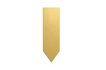 Gold long banner 3d rendering pointing down