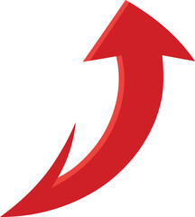 red arrow on white background
