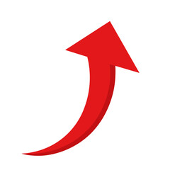 red arrow on white background