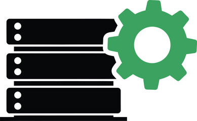 Server Stack Settings Icon Vector