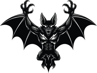 Scary Bat Monster Fantasy Vector