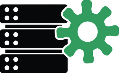 Server Stack Gear Technology Vector