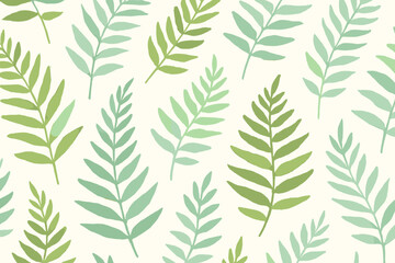 Ferns arranged in a pattern on a light background for decoration and design purposes in various spaces
