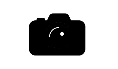 Modern flat camera icon with rounded shape vector illustration