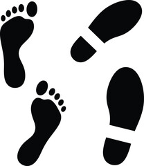 Human Footprints Silhouette Vector