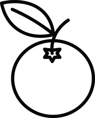 Simple Orange Fruit Outline Vector