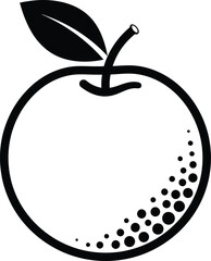 Orange Fruit Line Illustration Vector