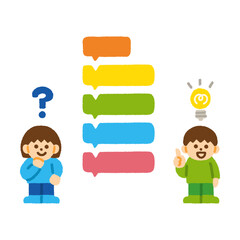 プログラミング ブロック 子供 手描き パステル イラスト