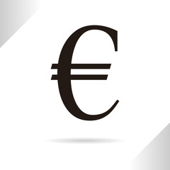 Euro symbol isolated in white background